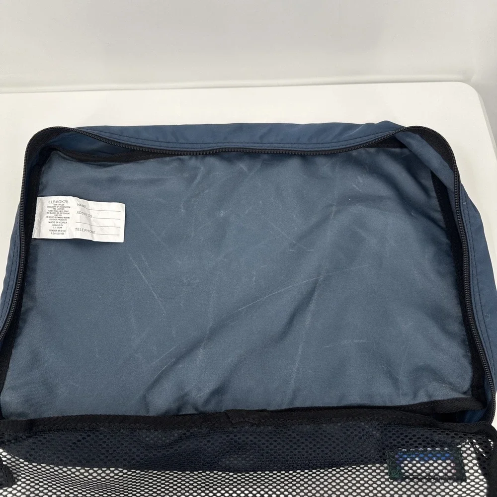 LL Bean Blue Nylon Packing Cube Set of 2 Travel Organizers Mesh Vintage Gorpcore